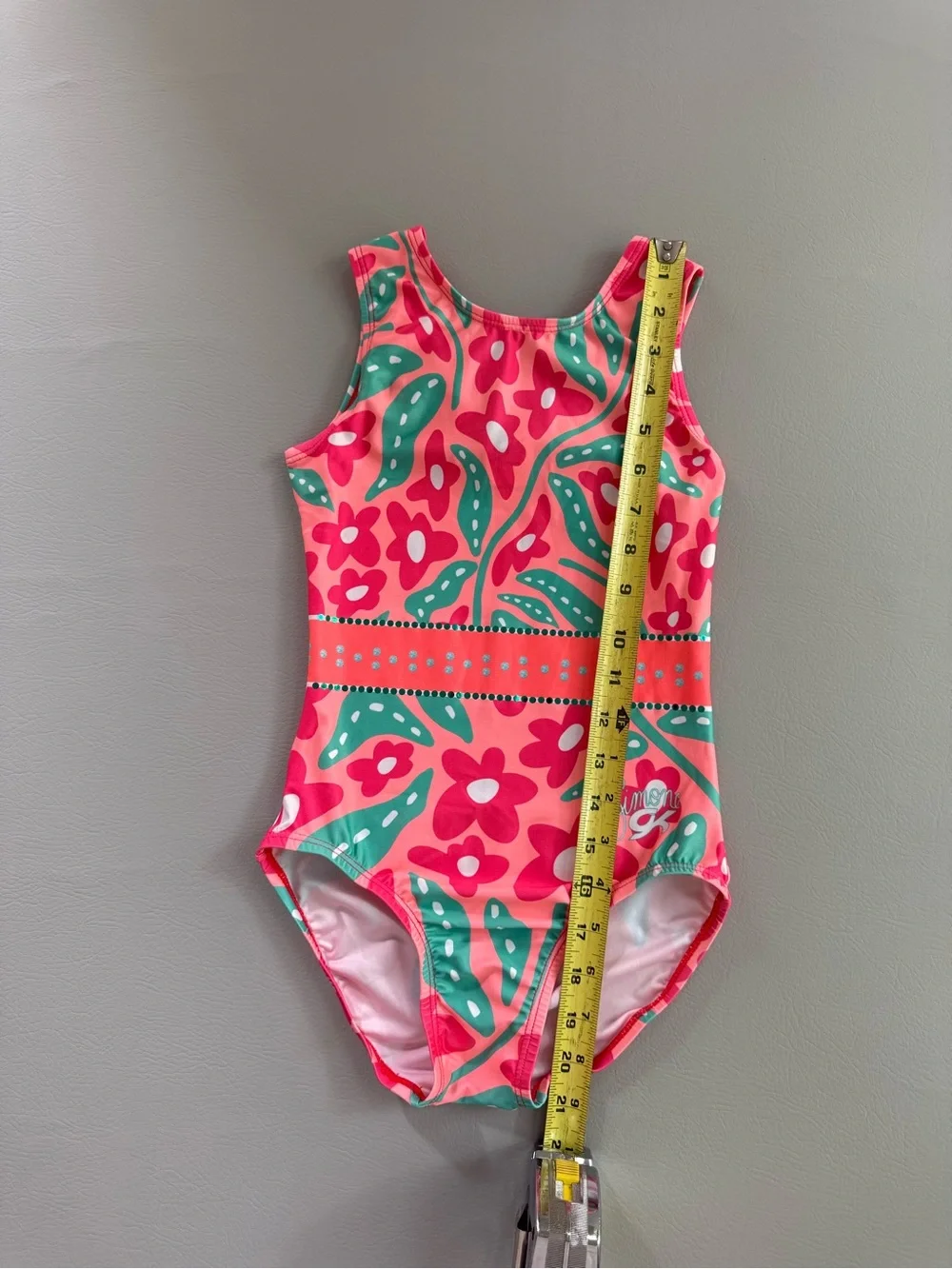 GK Elite Gymnastics Leotard Simone Biles Flower Power Sequin Bling Child Large